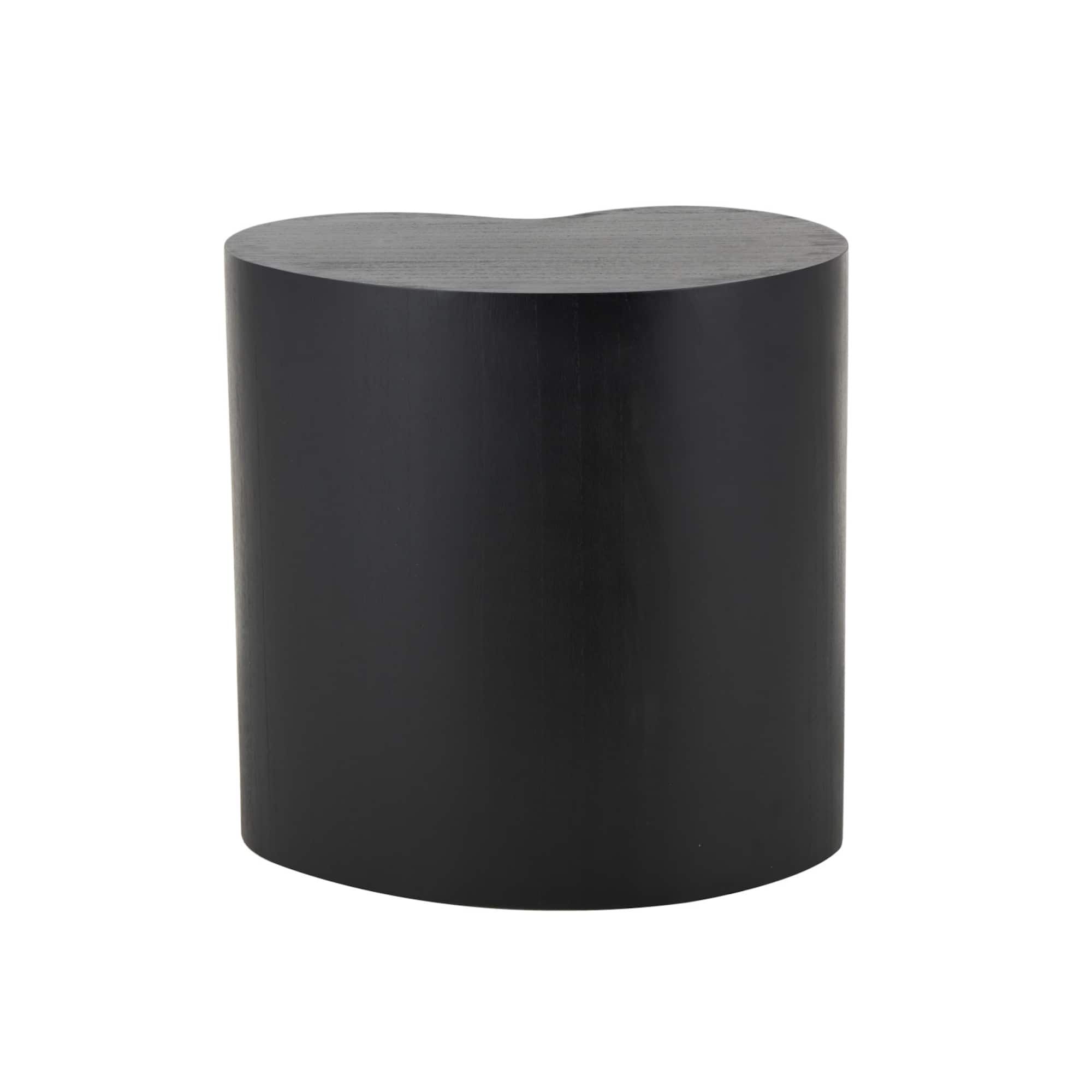 22.25" Black Wood Heart Inspired Side End Accent Table